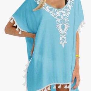 BOHO TASSEL LACE EMBOIDERED SWIMSUIT COVER UP